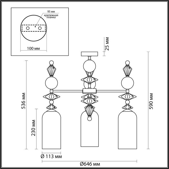 На штанге 4893/3C фабрики Odeon Light фото# 6