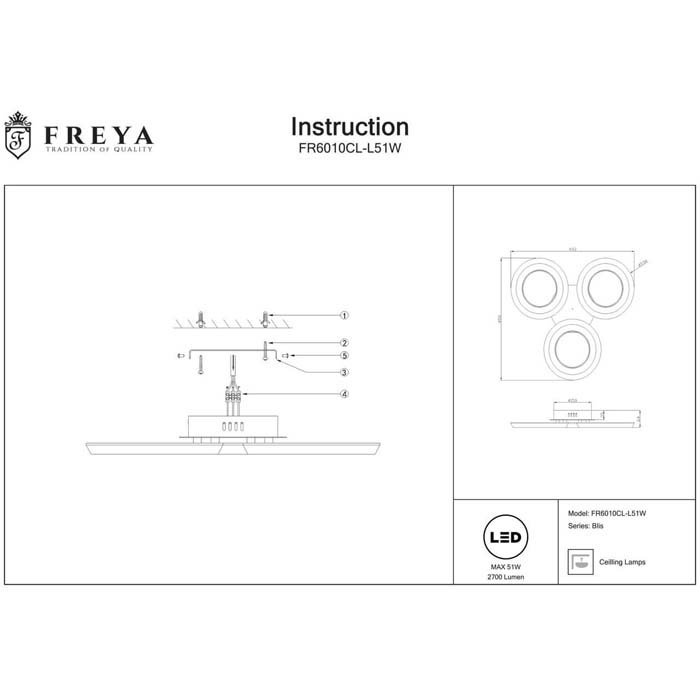 Потолочные FR6010CL-L51W фабрики Freya фото# 5