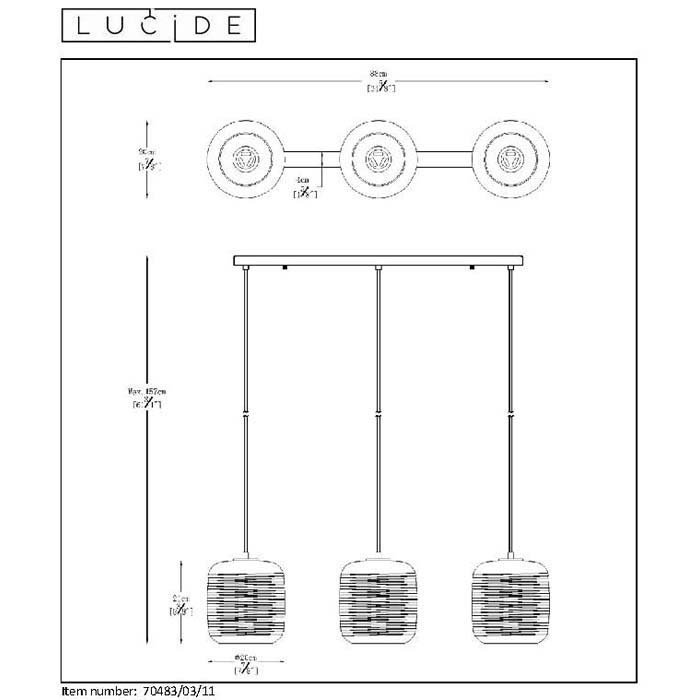 Подвесные 70483/03/11 фабрики Lucide фото# 5